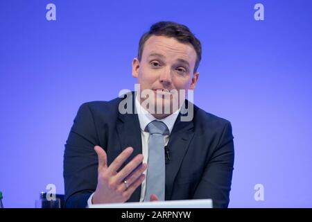 Walldorf, Allemagne. 28 janvier 2020. Christian KLEIN, porte-parole de la co-direction (co-PDG) Conférence de presse annuelle de SAP AG à Walldorf, 28 janvier 2020. | utilisation dans le monde crédit: DPA/Alay Live News Banque D'Images