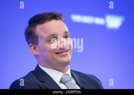 Walldorf, Allemagne. 28 janvier 2020. Christian KLEIN, porte-parole de la co-direction (co-PDG) Conférence de presse annuelle de SAP AG à Walldorf, 28 janvier 2020. | utilisation dans le monde crédit: DPA/Alay Live News Banque D'Images