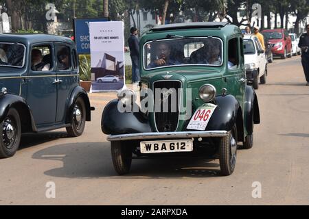 1938 Austin Big Seven voiture avec 7,99 ch et moteur 6 cylindres. Inde WBA 612. Banque D'Images