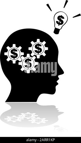 Illustration du concept montrant une personne pensant à l'argent ayant une idée financière Illustration de Vecteur