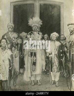 L'empereur d'Ethiopie Menelik II avec sa famille, Ethiopie 1900 Banque D'Images