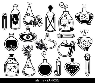 Collection Vector de potions Et bouteilles Magiques Illustration de Vecteur