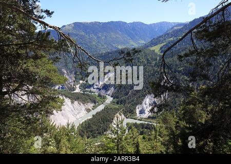 Magnifique canyon du Rhin près du village de Flims, Suisse Banque D'Images