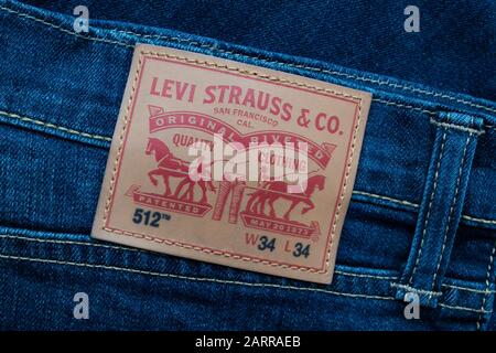 étiquette levi strauss & co jeans Banque D'Images