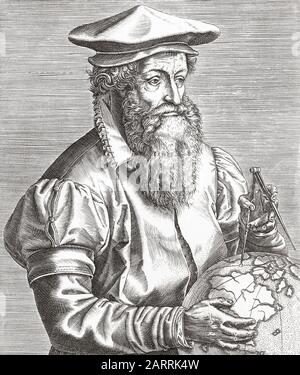 Gerardus Mercator, 1512 – 1594. géographe du xvie siècle, cosmographe et cartographe. Banque D'Images