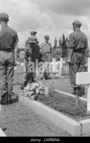 Adieu au bataillon Infantry 2-6 de la Brigade du tigre à l'Aloon à Salatiga [+ Mémorial Honoraire Tjandi Semarang] Semarang: Sur le terrain de l'honneur Tillemaplein à Semarang commémoré 2-6 RI qui va rentrer chez lui, ses morts. Annotation : depuis 1967, il s'agit du Candi honoraire (Tjandi). Dans un article de journal The Locomotive du 16-4-1948, le champ d'honneur est aussi appelé Tjandi Date: 16 avril 1948 lieu: Indonésie, Hollandais East Indies, Semarang Banque D'Images