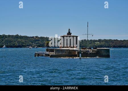 Sydney, Nouvelle-Galles du Sud, Australie - 29 octobre 2017 : fort Denison situé sur l'île de Pinchgut à Port Jackson, ancien site pénal, désormais utilisé comme restaurant et fonction Banque D'Images