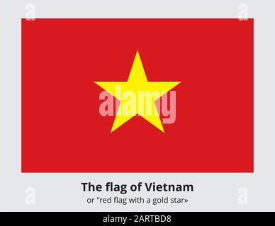 Le drapeau de la République démocratique du Vietnam. Il représente une étoile à cinq pointes sur un arrière-plan rouge. Symbole d'état vietnamien. Illustration de Vecteur