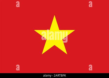 Le drapeau de la République démocratique du Vietnam. Il représente une étoile à cinq pointes sur un arrière-plan rouge. Symbole d'état vietnamien. Illustration de Vecteur