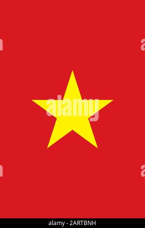 Le drapeau de la République démocratique du Vietnam. Il représente une étoile à cinq pointes sur un arrière-plan rouge. Symbole d'état vietnamien. Illustration de Vecteur