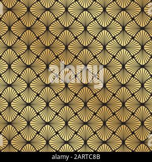 Motif vectoriel Art déco doré sans couture Illustration de Vecteur