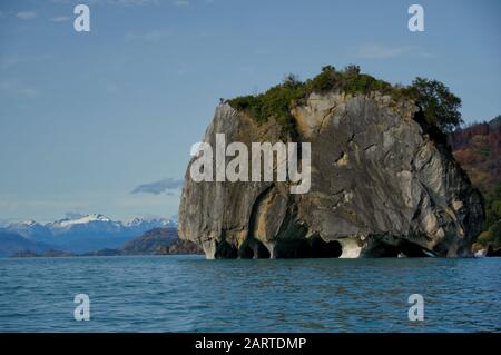 Grottes De Marbre Au Chili Dans Le Lac General Carrera Banque D'Images