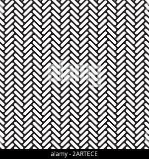 Arrière-plan de texture de motif réseau à chevrons arrondis et géométriques sans couture. Fond de texture de motif de point de croix. Illustration de Vecteur