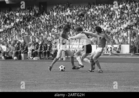 Soccer Interland Ouest Allemagne-Pays-Bas 1-1 Moment Du Jeu Date: 17 Mai 1975 Lieu: Allemagne, Francfort Mots Clés: International, Joueurs, Sport, Football Banque D'Images