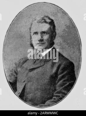 Sir William Arrol (1839-1913) était ingénieur civil écossais et constructeur de ponts. En 1878, il obtient le contrat pour le pont ferroviaire Caledonian au-dessus du Clyde, et en 1882 il reçoit le contrat de reconstruction pour le pont ferroviaire de Tay, qui s'était effondré en 1879. Son entreprise a ensuite construit le Pont Forth qui a été achevé en 1890. Ils ont été notables pour l'utilisation de l'acier dans Le Forth Bridge, et la méthode de rivetage développée par Arrol pour attacher les poutres l'une à l'autre. Banque D'Images