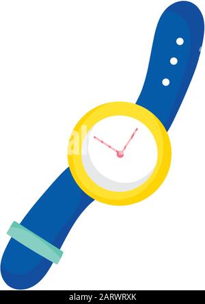 montre poignet accessoire objet heure icône sur fond blanc illustration vectorielle Illustration de Vecteur