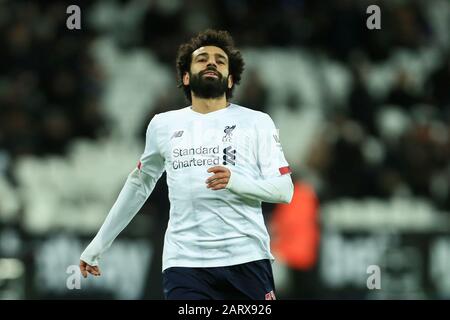 Londres, ANGLETERRE - 29 JANVIER Mohamed Salah de Liverpool après le dernier coup d'alerte du match de la Premier League entre West Ham United et Liverpool au London Stadium, Stratford, le mercredi 29 janvier 2020. (Crédit: Leila Coker | MI News) la photographie ne peut être utilisée qu'à des fins de rédaction de journaux et/ou de magazines, licence requise à des fins commerciales crédit: Mi News & Sport /Alay Live News Banque D'Images