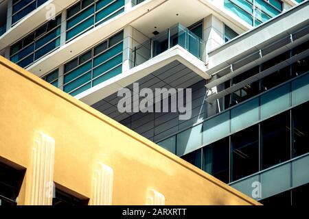 Bâtiment commercial près; immeuble du bureau de Wellington. Banque D'Images