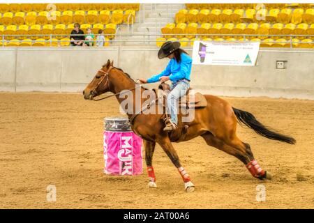 Concurrent De L'Australian Barrel Horse Association National Finals, Tamworth Australie. Banque D'Images