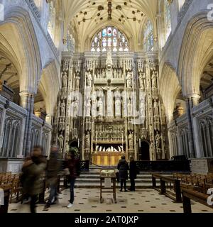 L'intérieur de la cathédrale de Winchester Banque D'Images