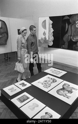 Exposition D'André François Au Musée Stedelijk Date : 23 Février 1967 Mots Clés : Expositions, Musées Banque D'Images