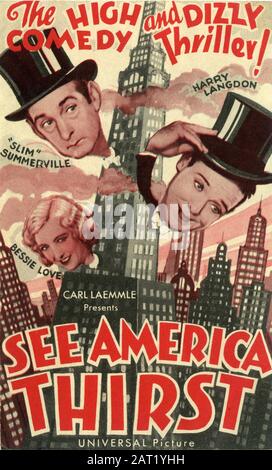 Harry LANGON SLIM SUMMERVILLE et BESSIE AMOUR à VOIR L'AMÉRIQUE SOIF 1930 directeur William James Craft Universal Pictures Banque D'Images