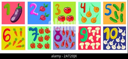 Comptage et écriture de numéros à 10 pour les enfants. Illustration de Vecteur