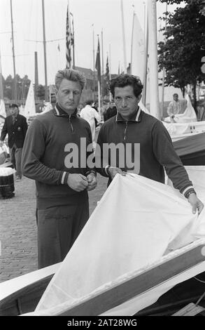 Fin Gold Cup 1963 sur IJsselmeer à Medemblik. Les deux participants russes ont quitté Chuchelov et droite Mankin Date : 15 août 1963 lieu : Ijsselmeer, Medemblik Banque D'Images