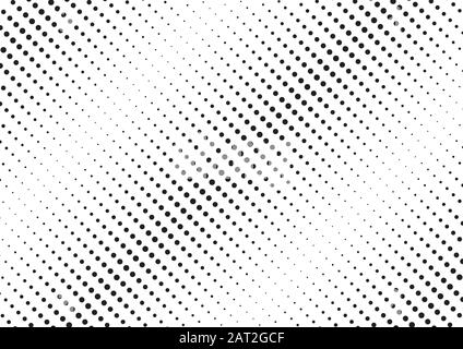 Motif demi-ton abstrait en diagonale noir sur fond blanc pointillé texture. Design pop art monochrome style rétro minimal. Illustration vectorielle Illustration de Vecteur