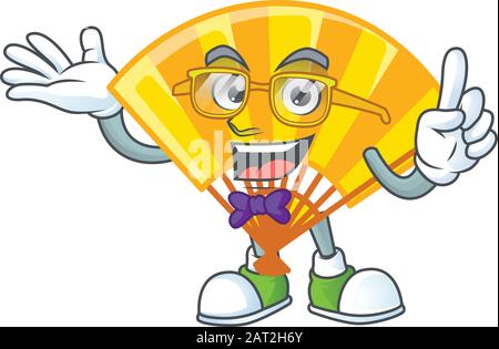 Personnage de dessin animé de la conception chinoise de fan de pliage Geek Gold Illustration de Vecteur