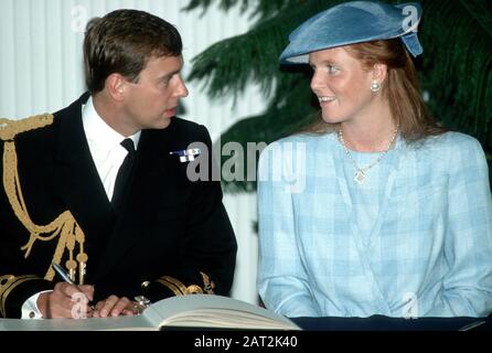 Prince Andrew et Sarah Ferguson, la duchesse de York arrivent à Sydney, en Australie Banque D'Images