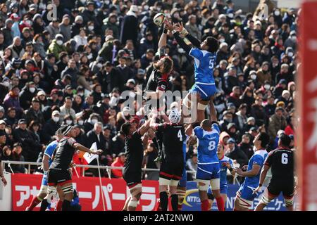 Aichi, Japon. 25 janvier 2020. RGRG Snyman () Rugby : Japon Rugby Top League 2020 match entre Honda HEAT 23-32 Toshiba Brave Lupus au Paloma Mizuho Rugby Stadium, à Aichi, Japon . Crédit: SportsPressJP/AFLO/Alay Live News Banque D'Images