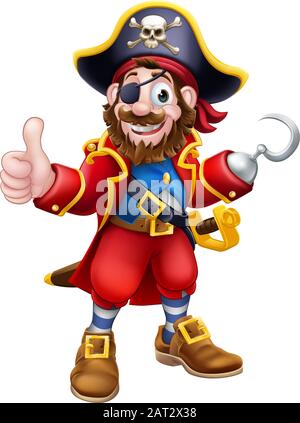 Le capitaine pirate Personnage Mascot Illustration de Vecteur