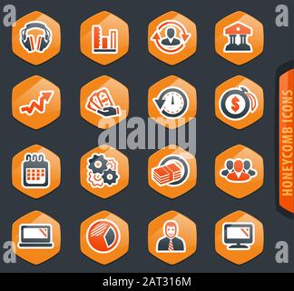 La gestion des affaires et des ressources humaines icons set Illustration de Vecteur