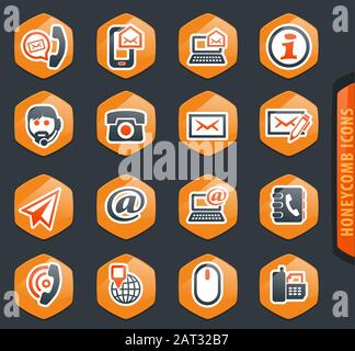 Nous contacter icons set Illustration de Vecteur