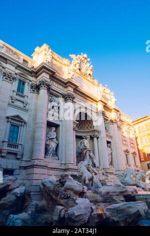 Rome, Italie - 30 Décembre 2019 : Fontaine De Trévi, Rome, Lazio, Italie Banque D'Images