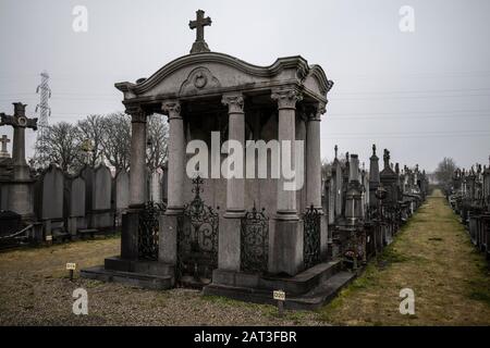 Cimetière de guerre de Dunkerque, qui comprend les sépultures de guerre britanniques de la Force expéditionnaire britannique, les soldats perdus lors de l'opération Dynamo évacuation de Dunkerque. Banque D'Images