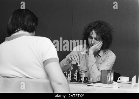 Tournoi d'échecs IBM, 7ème tour; Timman versus Hort Date: 4 juillet 1980 mots clés: Échecs Banque D'Images