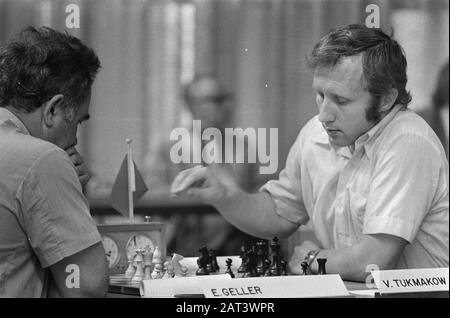 Ibm Chess Tournament, Last Round, Tukmakov Contre Geller Date: 3 Août 1974 Mots Clés: Chess Institution Nom: Ibm Chess Tournament Banque D'Images