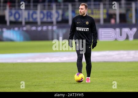 Milan, Italie. 29 janvier 2020 . Coppa Italia . Fc Internazionale Vs Acf Fiorentina. Christian Eriksen du FC Internazionale. Banque D'Images