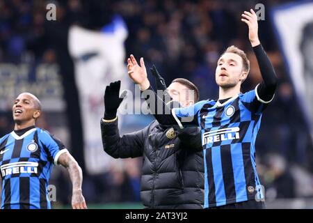 Milan, Italie. 29 janvier 2020 . Coppa Italia . Fc Internazionale Vs Acf Fiorentina. Christian Eriksen du FC Internazionale. Banque D'Images