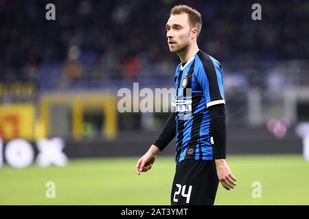 Milan, Italie. 29 janvier 2020 . Coppa Italia . Fc Internazionale Vs Acf Fiorentina. Christian Eriksen du FC Internazionale. Banque D'Images