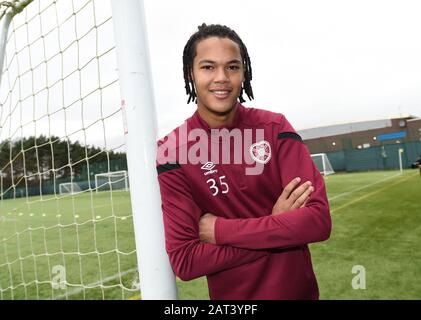 Oriam Sports Performance Center, Riccarton, Édimbourg, Écosse, Royaume-Uni. 30 janvier 2020. Hearts Toby Sibbick Conference for Scottish Premiership match vs St Johnstone Credit: Eric mccowat/Alay Live News Banque D'Images