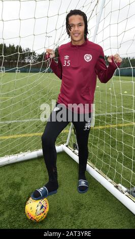 Oriam Sports Performance Center, Riccarton, Édimbourg, Écosse, Royaume-Uni. 30 janvier 2020. Hearts Toby Sibbick Conference for Scottish Premiership match vs St Johnstone Credit: Eric mccowat/Alay Live News Banque D'Images