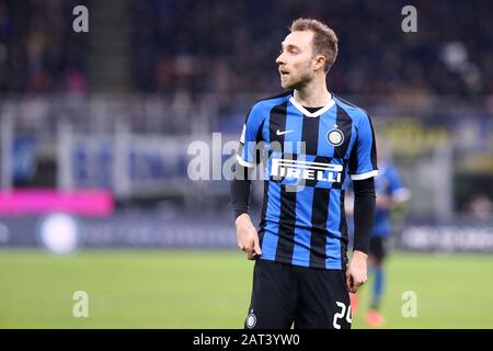 Milan, Italie. 29 janvier 2020 . Coppa Italia . Fc Internazionale Vs Acf Fiorentina. Christian Eriksen du FC Internazionale. Banque D'Images