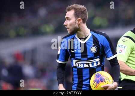 Milan, Italie. 29 janvier 2020 . Coppa Italia . Fc Internazionale Vs Acf Fiorentina. Christian Eriksen du FC Internazionale. Banque D'Images