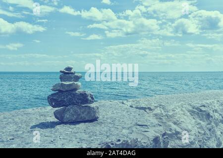 Nous étions ici - vue sur la plage de Key Balmy en Ontario, Canada, juin 2019 Banque D'Images