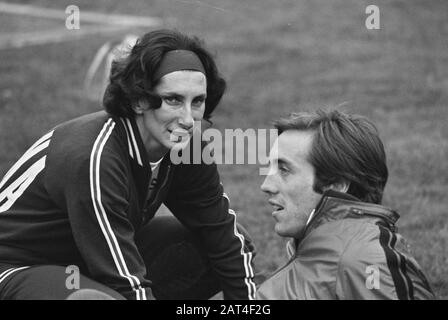 Compétitions internationales d'athlétisme à Papendal en 1975, Irena Szewinska, titulaire du record mondial polonais et compatriote Buciarski; Banque D'Images