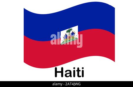 Drapeau de la République d'Haïti et anciennement appelé Hayti est un pays situé sur l'île d'Hispaniola, à l'est de Cuba dans l'archipel Des Grandes Antilles Illustration de Vecteur