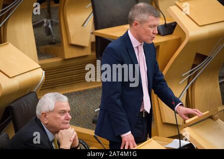 Édimbourg, Royaume-Uni. 30 janvier 2020. Photo : Willie Rennie MSP - leader du Parti libéral-démocrate écossais. Déclaration Ministérielle : Sortie De L'Ue. À la veille du dernier jour de l'adhésion du Royaume-Uni à l'UE, Michael Russell MSP s'adresse au Parlement. Crédit : Colin Fisher/Alay Live News Banque D'Images